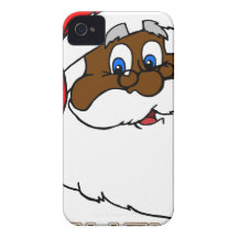 Santa negro iPhone 4 Case-Mate funda