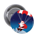 Santa que se lanza en paracaídas pin