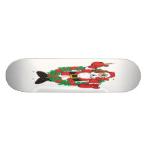 Santa que sorbe tabla de skate