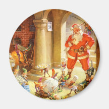 Santa supervisa duendes el cocer de las galletas d iman