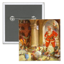 Santa supervisa sus duendes el cocer de la galleta pins