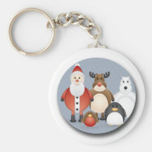 Santa y amigos llavero personalizado