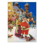 SANTA Y MRS.CLAUS EN SU CASTILLO DE POLO NORTE TARJETA
