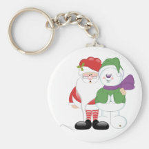 Santa y muñeco de nieve llaveros personalizados
