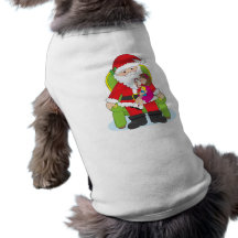 Santa y niño camisetas de perro