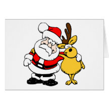Santa y reno felicitacion 
