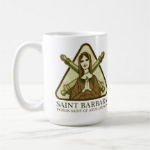Santo Barbara, santo patrón de artilleros Taza