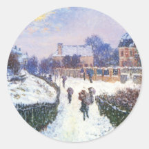Santo Denis Argenteuil del bulevar de Claude Monet Etiqueta Redonda