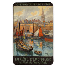 Santo Malo Francia - poster del viaje del francés  Imanes Rectangulares