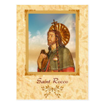 Santo Rocco - postal de oro del diseño de las hoja