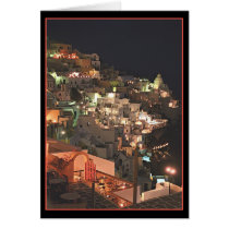 Santorini por la noche   (espacio en blanco dentro tarjetas