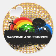 Sao Tome and Principe con sabor a fruta lindo Etiqueta