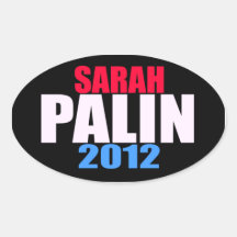 Sarah Palin 2012 Pegatina De Óval Personalizadas