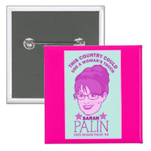 Sarah Palin, botón del tacto de la mujer Pin