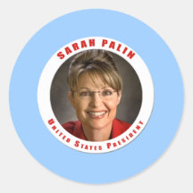 Sarah Palin/presidente de Estados Unidos Etiquetas Redondas
