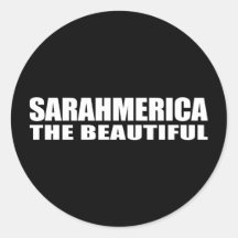 SARAHMERICA EL HERMOSO ETIQUETA REDONDA