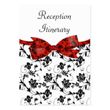 Satén blanco y rojo negro del boda floral plantillas de tarjetas personales