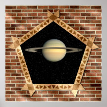 Saturn a través de la ventana - poster