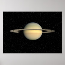 Saturn en el campo de estrella - poster de Resizea