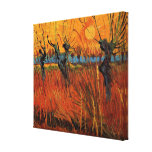 Sauces de Van Gogh en la puesta del sol, impresion Impresión En Lienzo Estirada