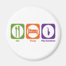 Saxofón de Eat Sleep Play Imanes Para Frigoríficos