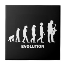 saxofón de la evolución azulejo