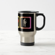 Saxofón del amor de la paz tazas de café