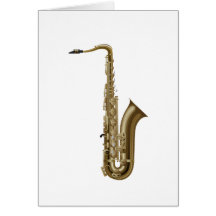 Saxofón que hace frente al gráfico derecho tarjeta