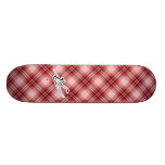 Saxofón rojo de la tela escocesa patinetas personalizadas