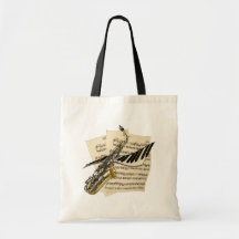Saxofón y música del piano bolsa