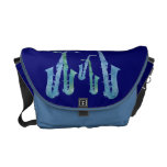 Saxofones azules eléctricos bolsas de mensajeria