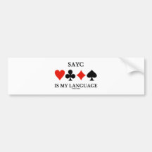 SAYC es mi lengua (cuatro juegos de la tarjeta) Pegatina De Parachoque