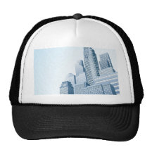 Scape urbano de la ciudad del distrito financiero gorro de camionero