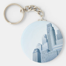 Scape urbano de la ciudad del distrito financiero llaveros personalizados