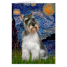 Schnauzer 11N - Noche estrellada (Vert.) Tarjeta