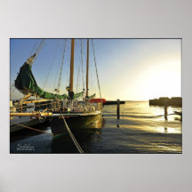 Schooner de reclinación poster