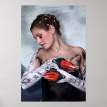 Schwan swan leda bodypainting poster print druck