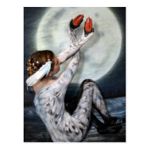 Schwan swan leda postcard postkarte bodypainting