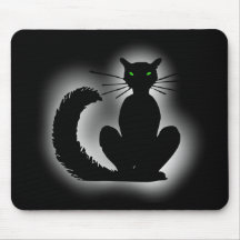 schwarze Katze black cat Mauspad