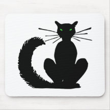 schwarze Katze black cat Mousepad