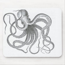 Sci náutico fi del diseño del vintage del pulpo de alfombrilla de raton