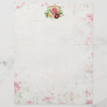 Scrapbooking color de rosa antiguo/papel inmóvil flyer personalizado