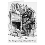 Scrooge en su escritorio (con el texto) tarjeton