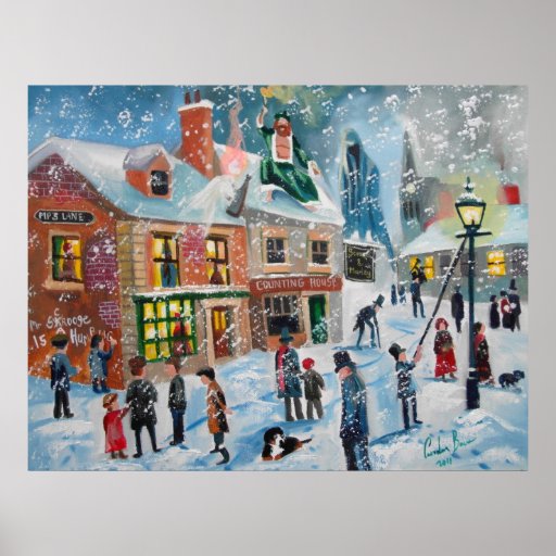 Scrooge fantasmas del navidad del villancico del i posters