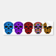 Scull rojo etiqueta de parachoque
