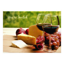 Se invita el vino del campo, queso y da fruto uste comunicado personalizado