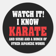 Sé karate pegatina redonda