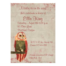Se ruboriza la invitación del bebé del búho