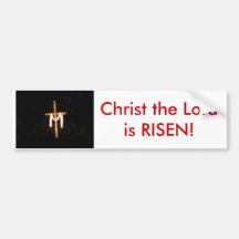 ¡SE SUBE la cruz vacía, Cristo el señor! Etiqueta De Parachoque