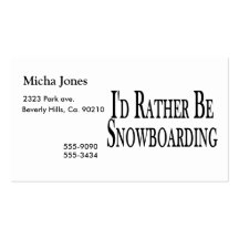 Sea bastante snowboard tarjetas de visita